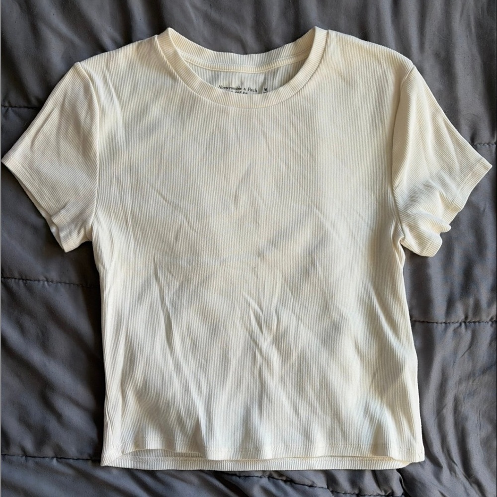 Abercrombie & Fitch Off-White Short Sleeve Tee